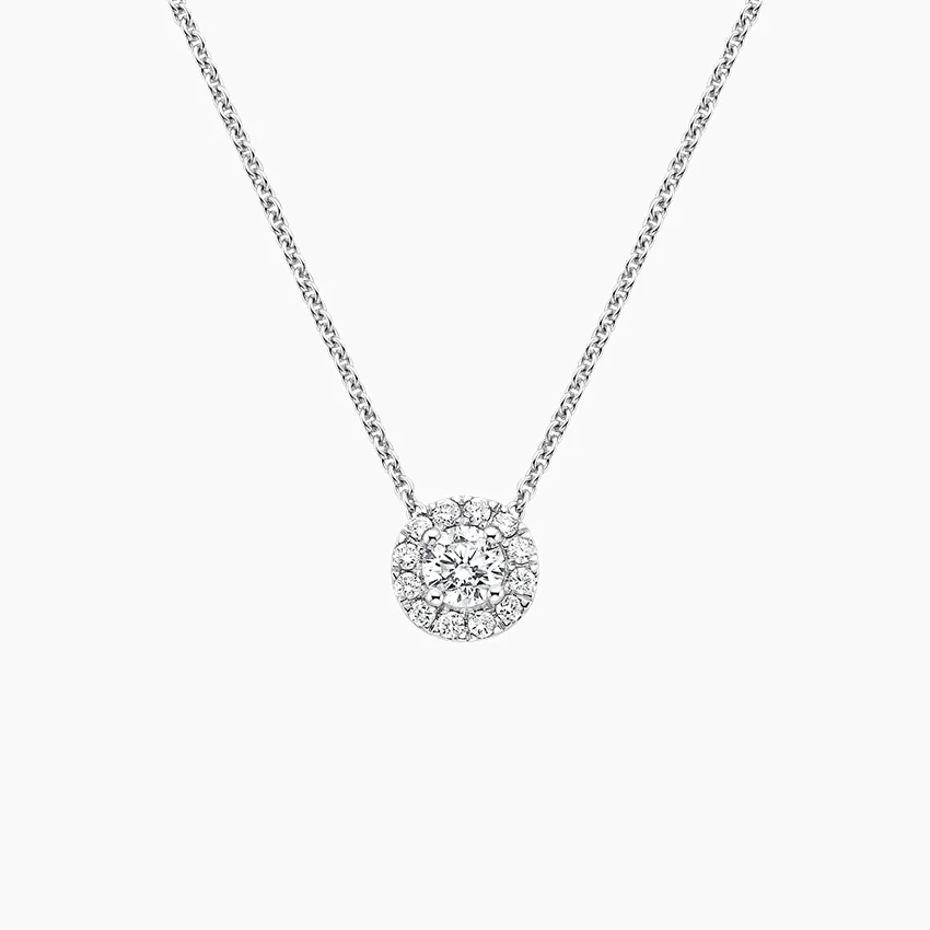 Halo Diamond Pendant Necklace