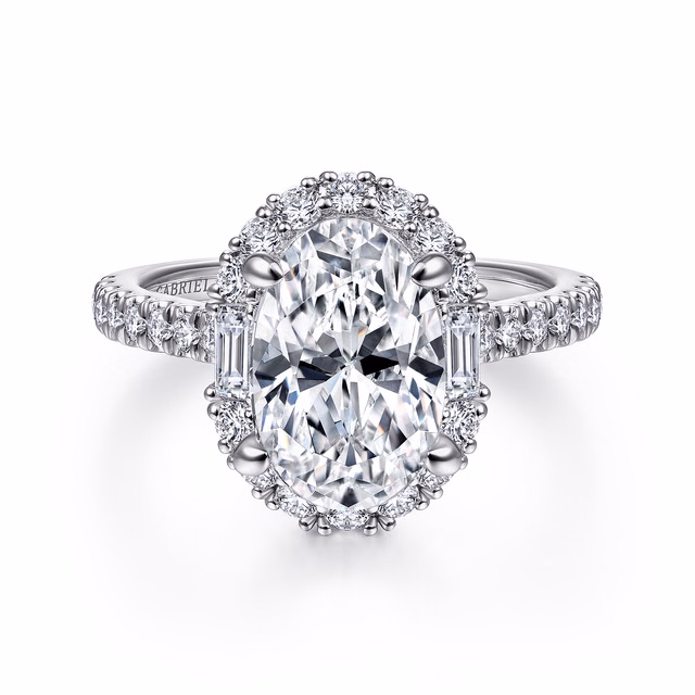 Oval-Cut Halo Engagement Ring