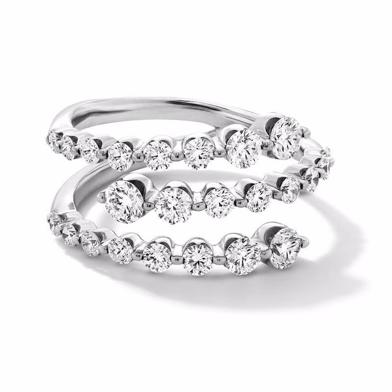 1-1/4 CT. T.W. Lab-Grown Diamond Split Bypass Ring in Sterling Silver (F/VS2)