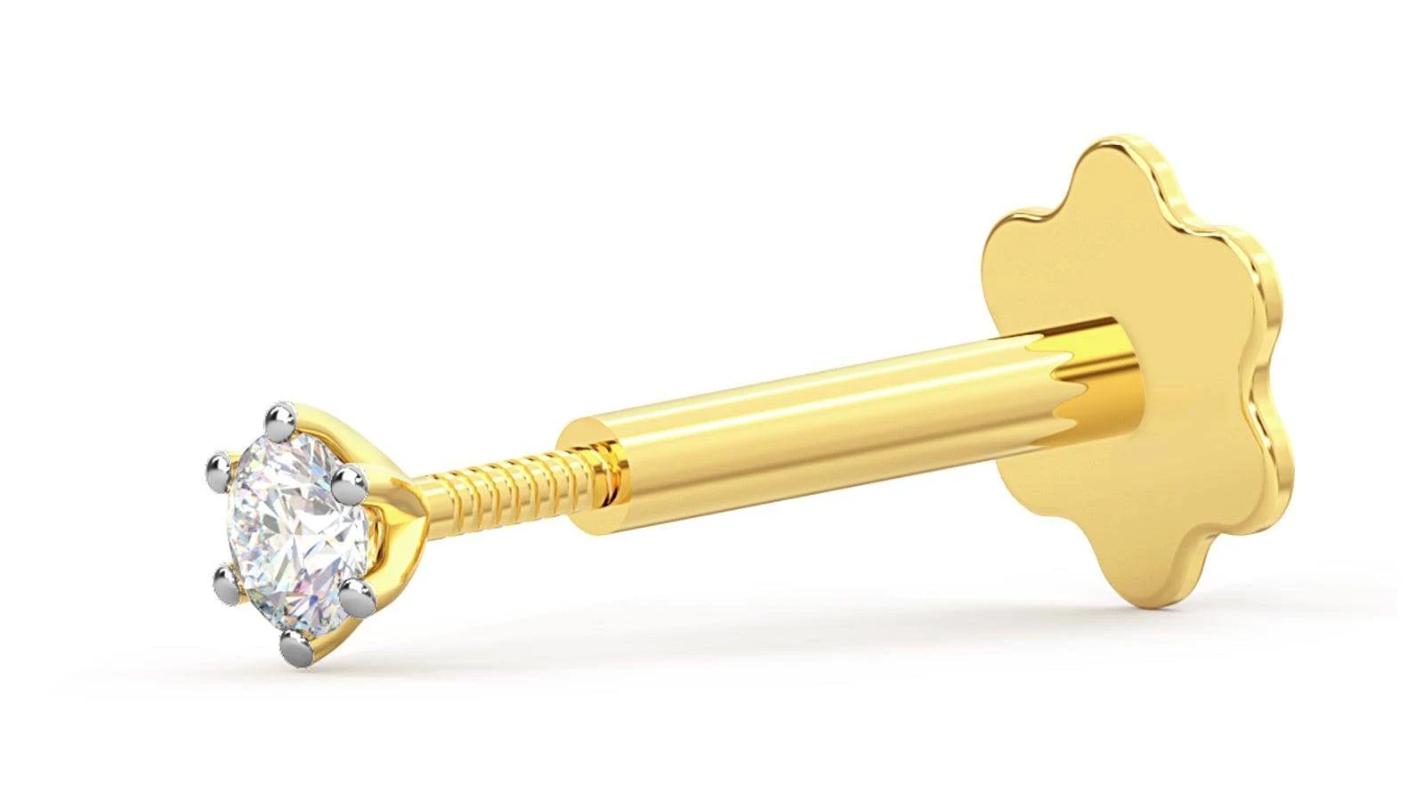 Solitaire Diamond 14K Gold Nose Stud
